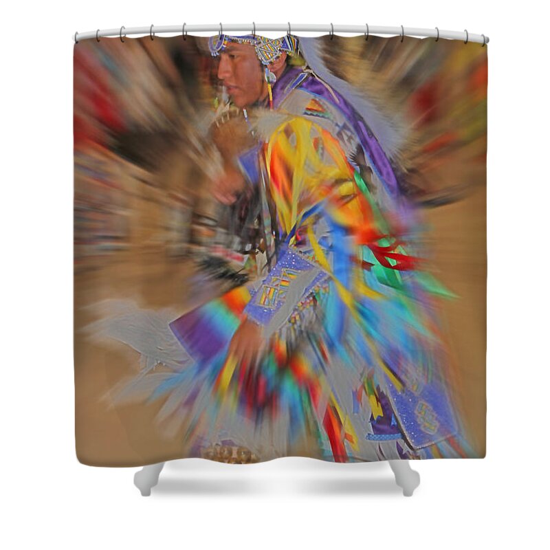 Native Americans Shower Curtain featuring the photograph Grand Entry Moves by Audrey Robillard