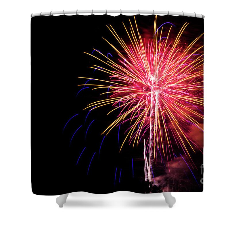 Fireworks Shower Curtain featuring the photograph Grand Finale 4 by Suzanne Luft