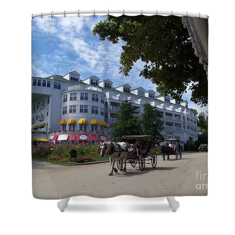 Grand Hotel Shower Curtain featuring the photograph Grand Hotel by Charles Robinson