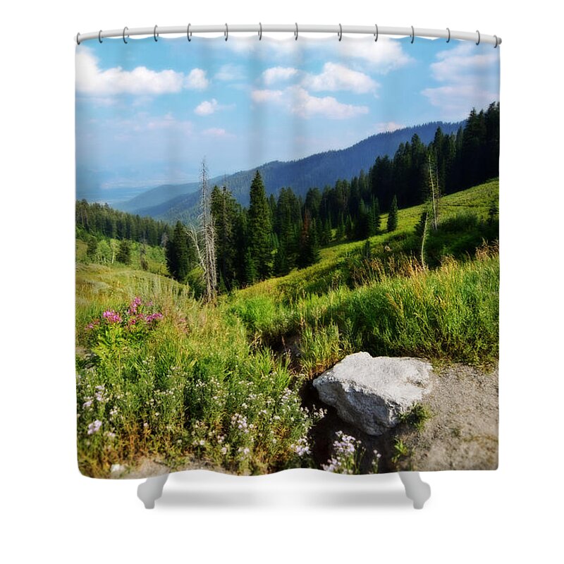 Grand Teton National Park Shower Curtain featuring the photograph Mountain Vista by Bonnie Bruno