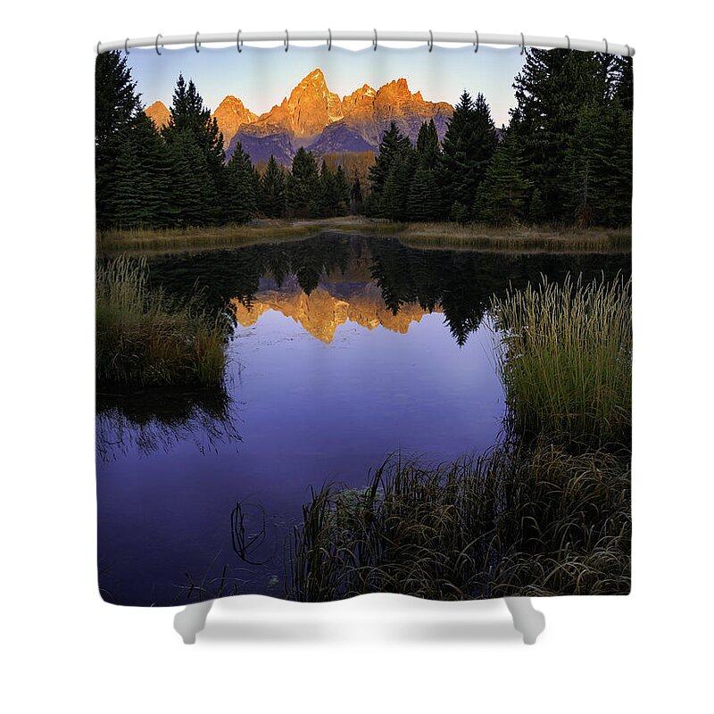 Grand Tetons Shower Curtain featuring the photograph Grand Teton Morning by Craig J Satterlee