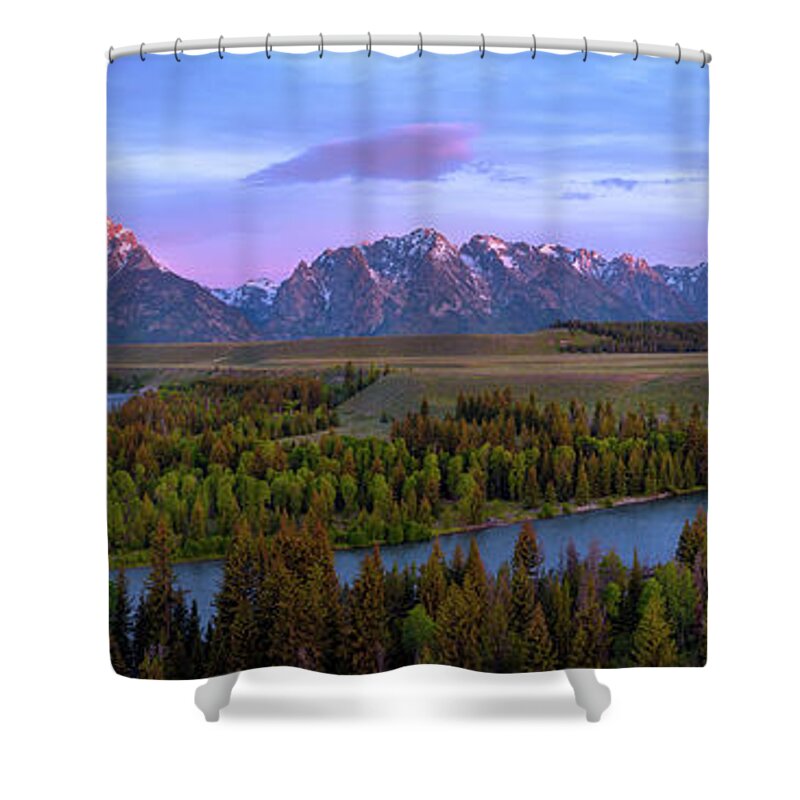 Grand Tetons Shower Curtain featuring the photograph Grand Tetons by Chad Dutson