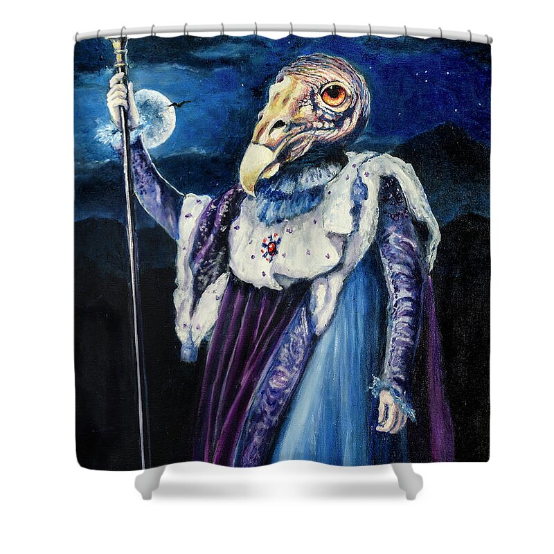 Buzzard Shower Curtain featuring the painting Grandfather Buzzard Cathartes Aura by Rick Mosher