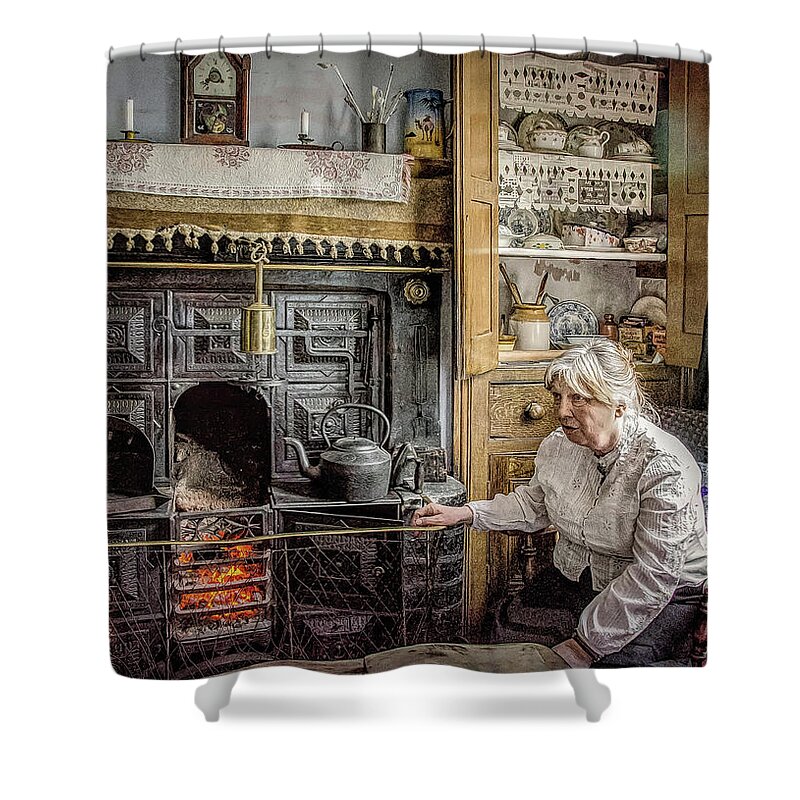 Grate Shower Curtain featuring the photograph Grandma's Grate by Brian Tarr