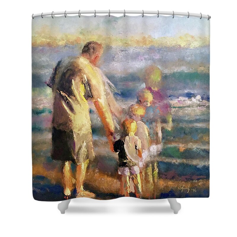  Shower Curtain featuring the painting Grandpa Dino by Josef Kelly