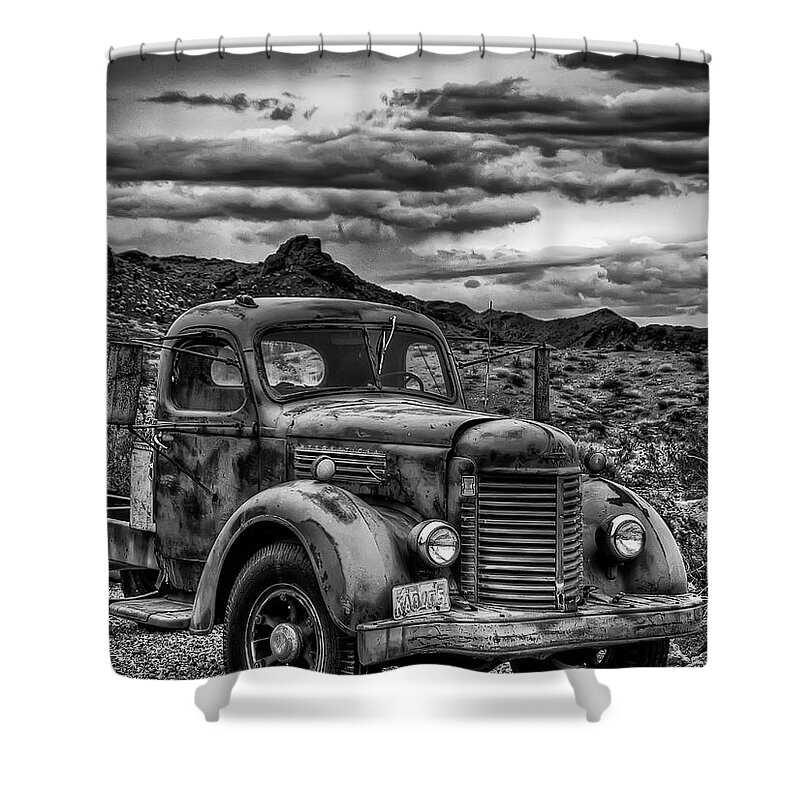 Old Shower Curtain featuring the photograph Grandpa's Ride by Eddie Yerkish