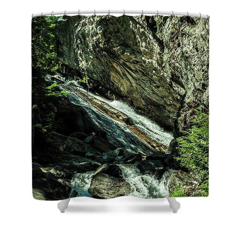 Granite Falls Shower Curtain featuring the photograph Granite Falls Of Ancient Cedars by Troy Stapek