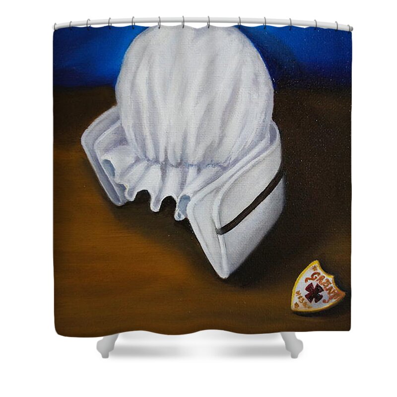 Nurse Shower Curtain featuring the painting Grant Hospital School of Nursing by Marlyn Boyd