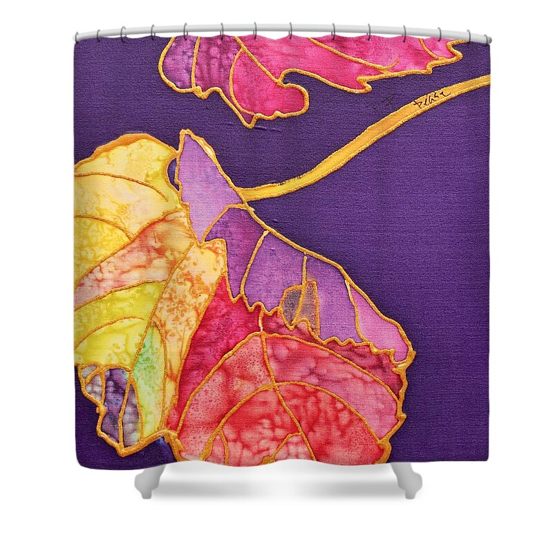  Shower Curtain featuring the painting Grape Leaves by Barbara Pease