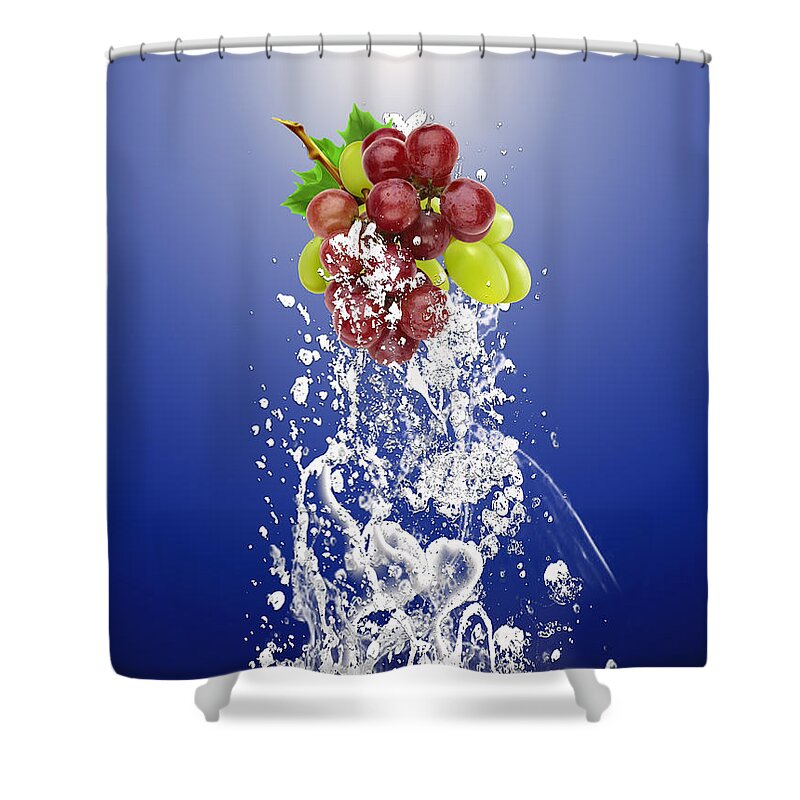 Grape Shower Curtain featuring the mixed media Grape Splash by Marvin Blaine