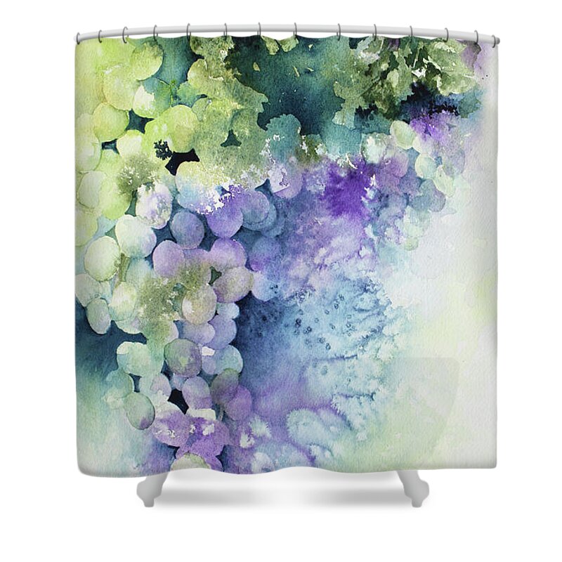 Grapes Shower Curtain featuring the painting Grapes by Lael Rutherford