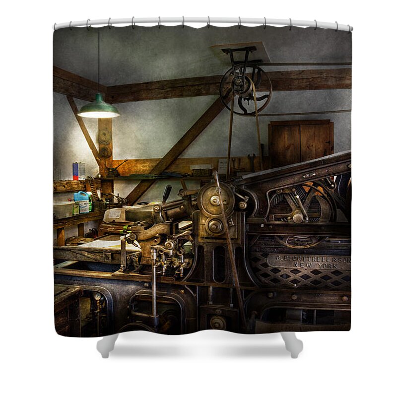 Printer Shower Curtain featuring the photograph Graphic Artist - Master Press by Mike Savad