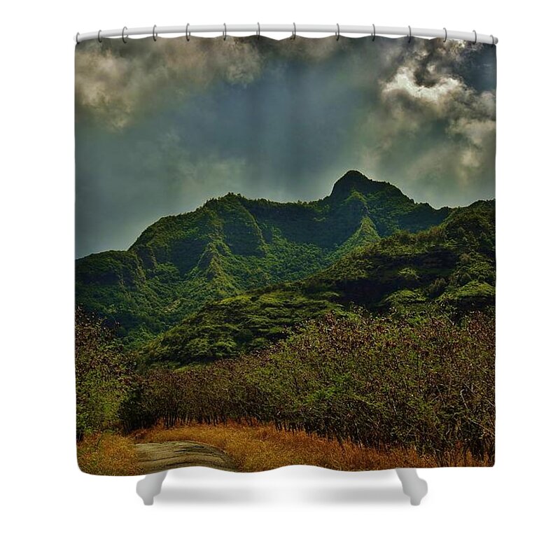Makaha Valley Shower Curtain featuring the photograph Great Day for a Walk by Craig Wood