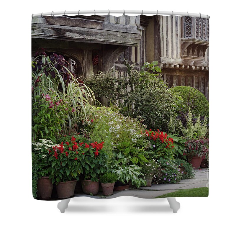 Sunset Shower Curtain featuring the photograph Great Dixter House and Gardens at Sunset 2 by Perry Rodriguez