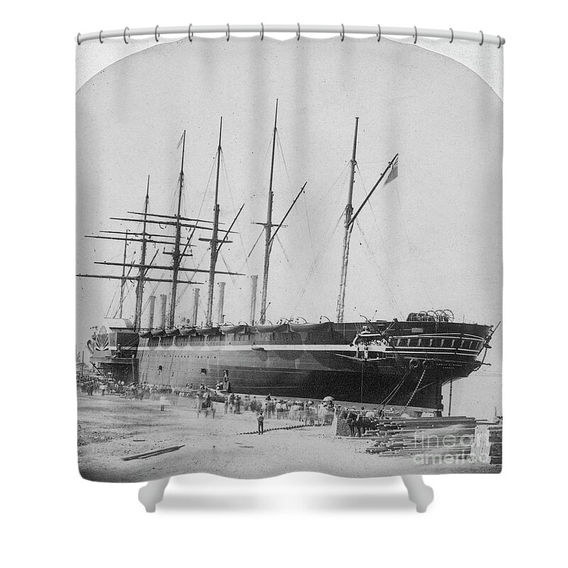 1858 Shower Curtain featuring the photograph Great Eastern 1858-59 by Granger