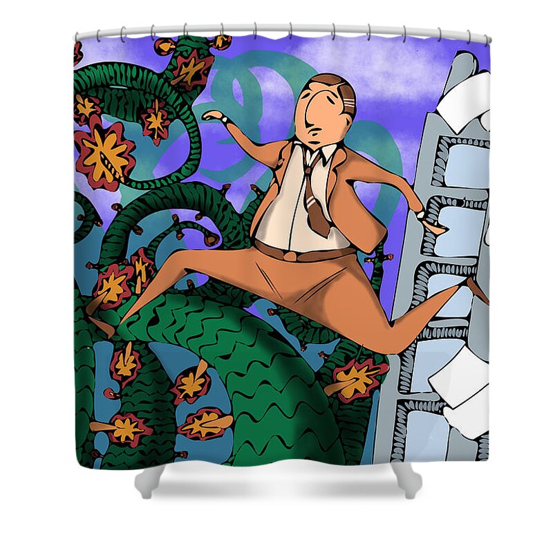 Great-escpae Shower Curtain featuring the digital art Great escape by Piotr Dulski