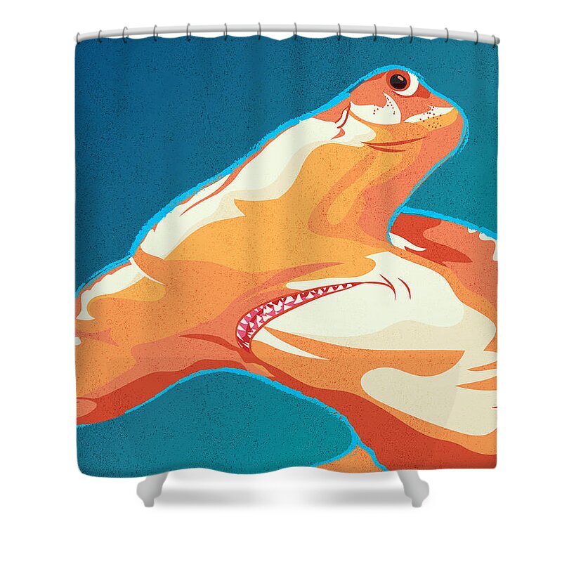 Great Hammerhead Shark Shower Curtain featuring the digital art Great Hammerhead by Kevin Putman