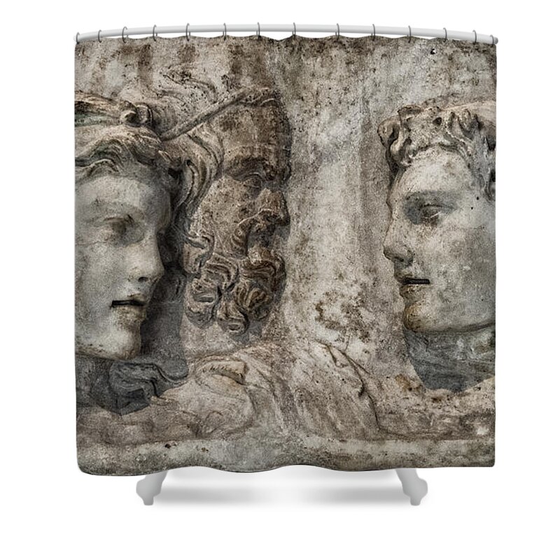  Shower Curtain featuring the photograph Greek Furneral Box by Gary Warnimont