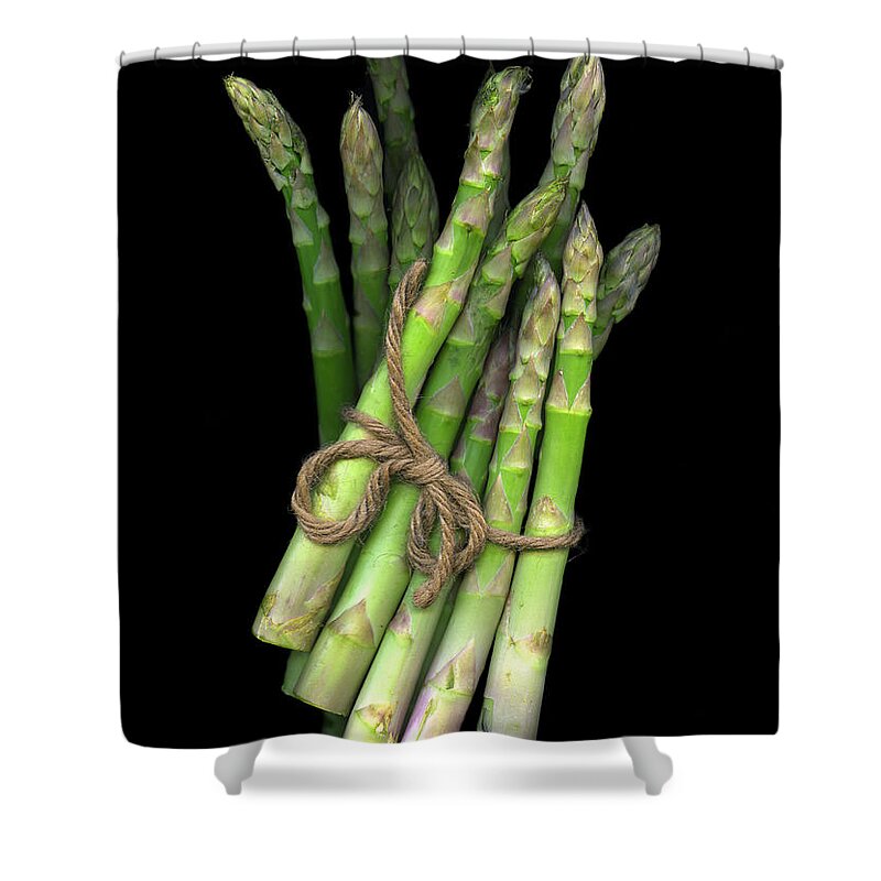  Asparagus Shower Curtain featuring the photograph Green Asparagus by Christian Slanec