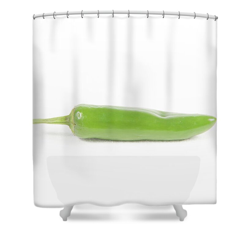 Helen Northcott Shower Curtain featuring the photograph Green Jalapeno by Helen Jackson