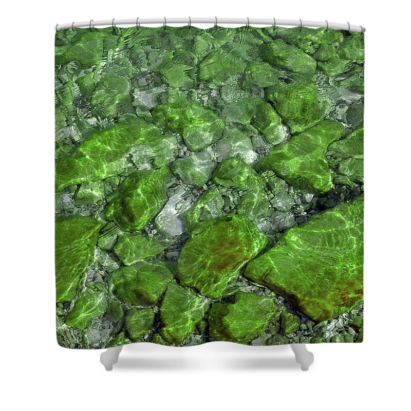 Usa Shower Curtain featuring the photograph Green stone waters by LeeAnn McLaneGoetz McLaneGoetzStudioLLCcom