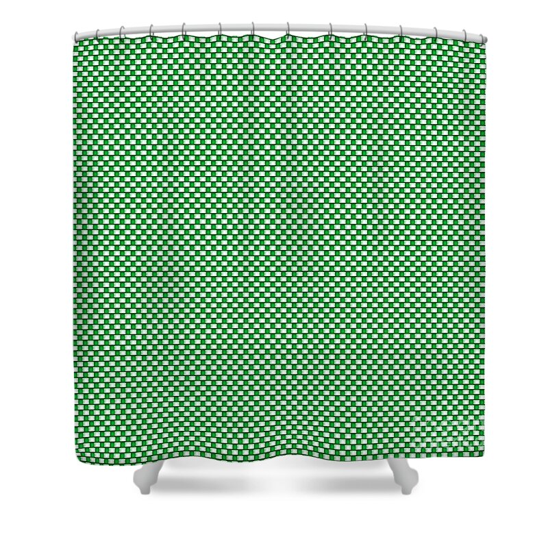 Abstract Shower Curtain featuring the digital art Green Weave by Susan Stevenson