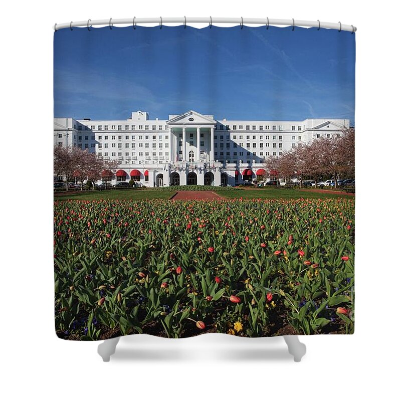 Photography Shower Curtain featuring the photograph Greenbrier Resort by Laurinda Bowling