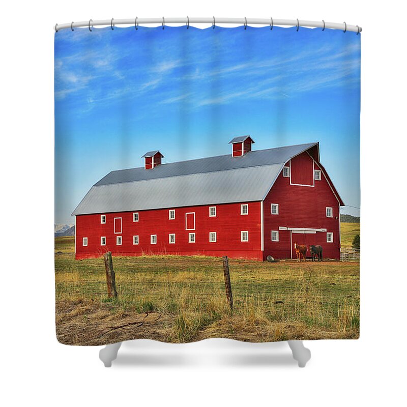 Barn Shower Curtain featuring the photograph Greenland N Ranch by Lorraine Baum