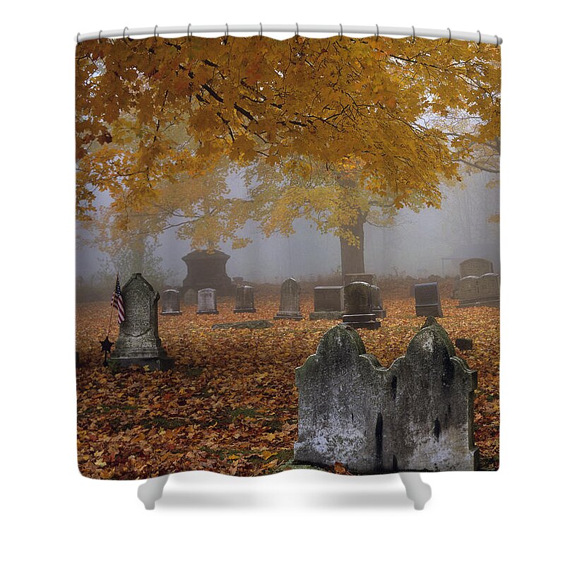 Landscape Shower Curtain featuring the photograph Greenlawn Cemetery - Mount Vernon New Hampshire by Erin Paul Donovan