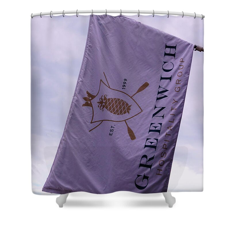 Greenwich Shower Curtain featuring the photograph Greenwich Flag by Sue Schwer