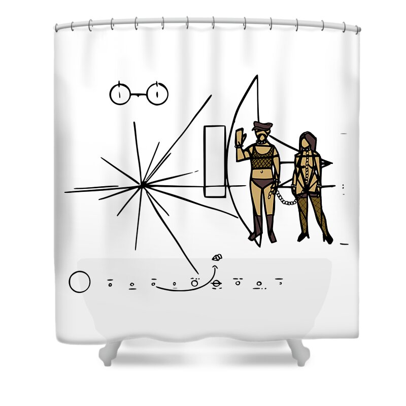 Bdsm Shower Curtain featuring the digital art Greetings from XXI century by Piotr Dulski