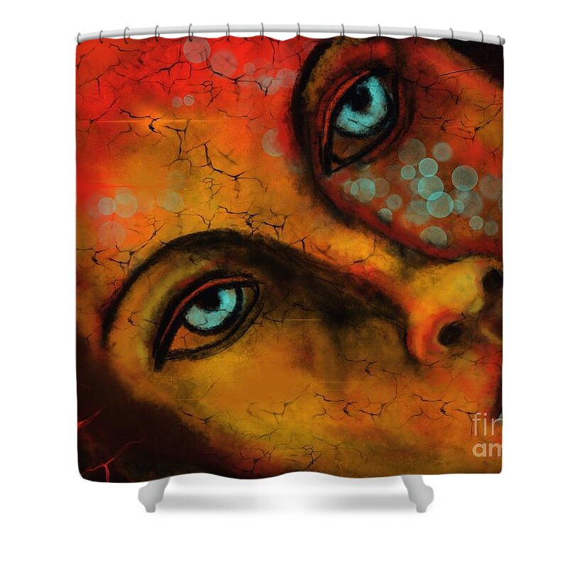  Shower Curtain featuring the digital art Gregg's inception by Hans Magden