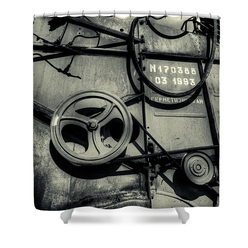 Combine Shower Curtain featuring the photograph Grey Monstrosity by John Williams