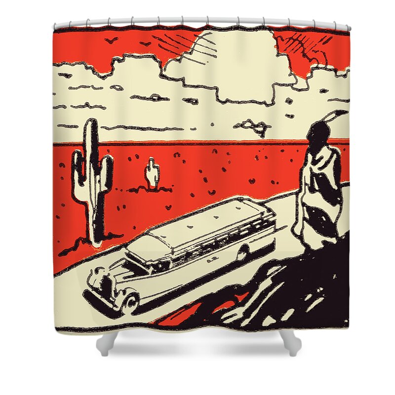 Transport Shower Curtain featuring the photograph Greyhound Lines bus by Micah Offman