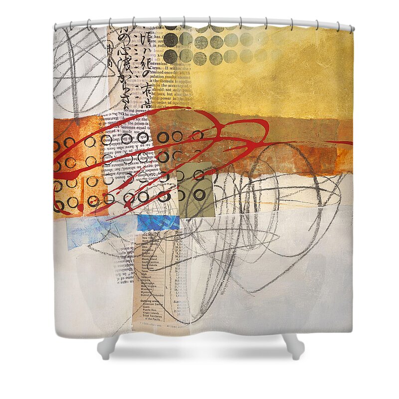 Jane Davies Shower Curtain featuring the painting Grid 12 by Jane Davies
