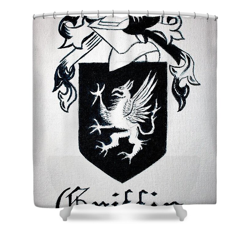  Shower Curtain featuring the painting Griffin Family Crest by Stacy C Bottoms