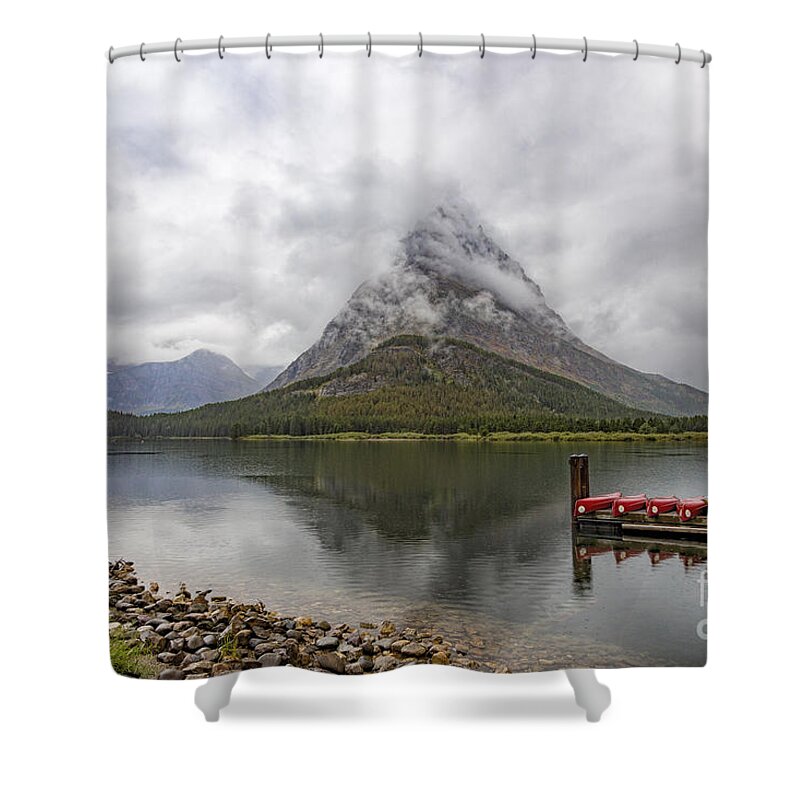 Grinnell Point In The Clouds Shower Curtain featuring the photograph Grinnell Point in the Clouds by Jemmy Archer