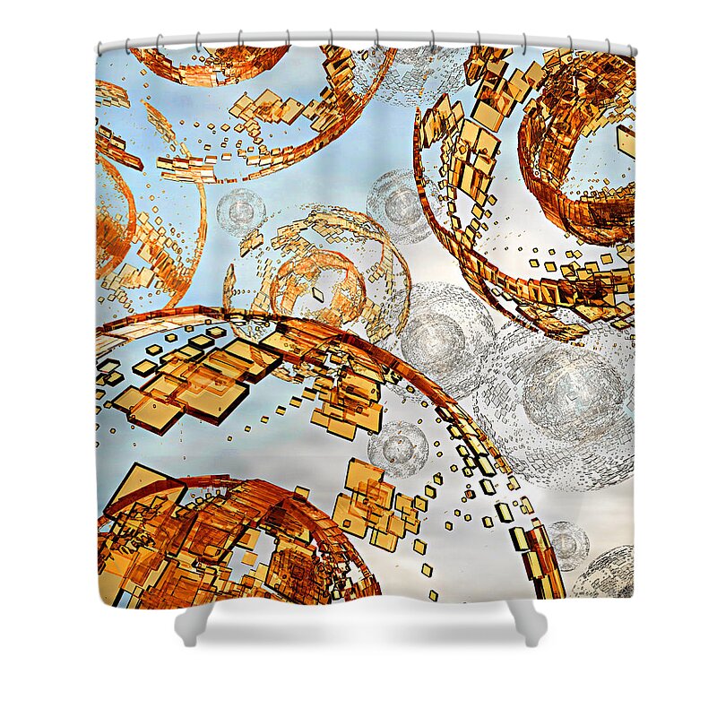 Abstract Shower Curtain featuring the digital art Groboto Experiment 7 by Peter J Sucy