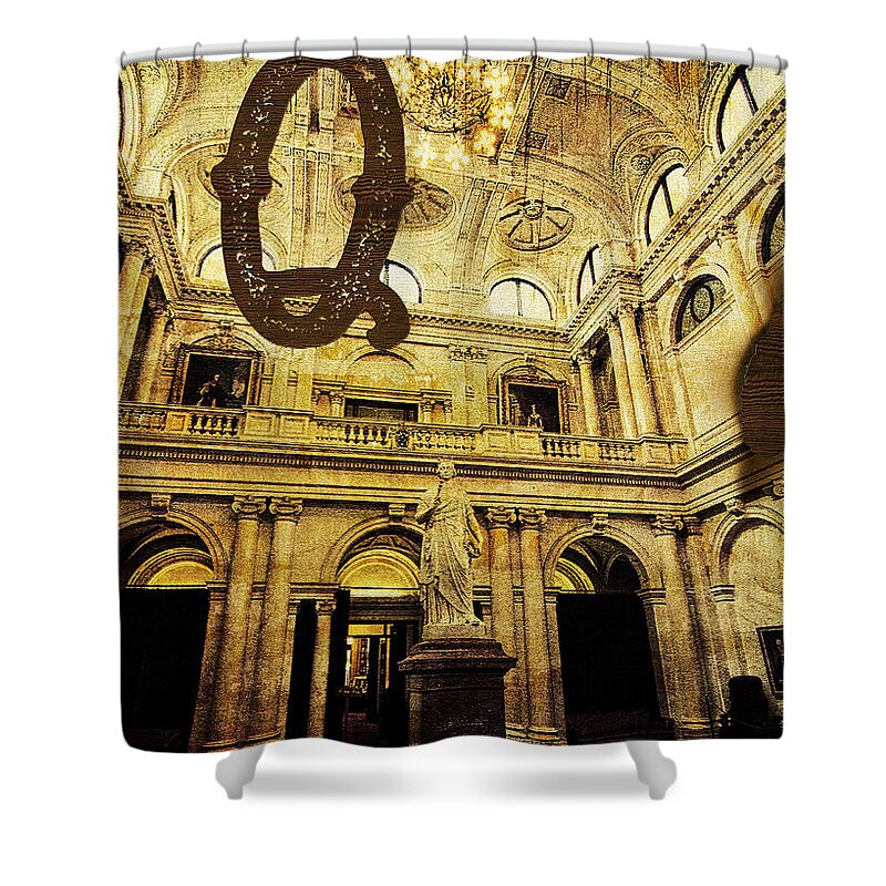 Queen Shower Curtain featuring the photograph Grungy Melbourne Australia Alphabet Series Letter Q Queen Victor by Beverly Claire Kaiya