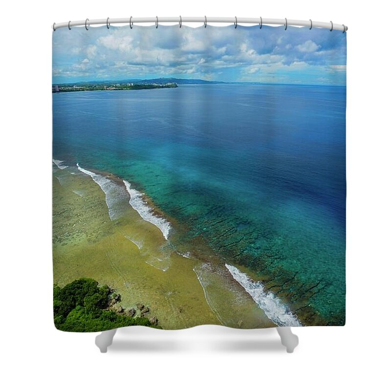 Usa Shower Curtain featuring the photograph Guam Emerald Sea by Street Fashion News