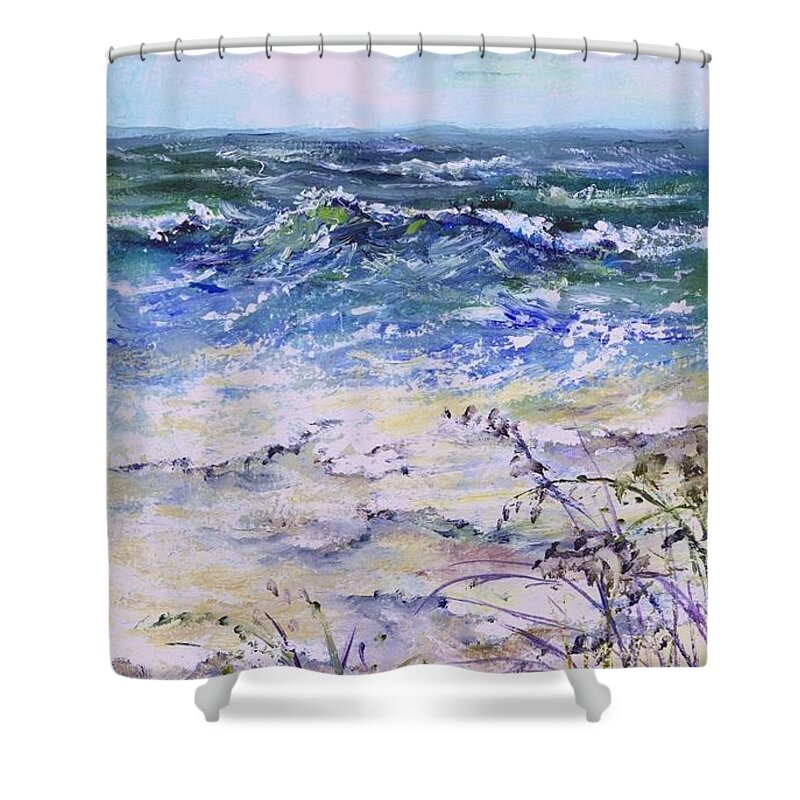 Beach Shower Curtain featuring the painting Gulf Coast Florida Keys by Virginia Potter