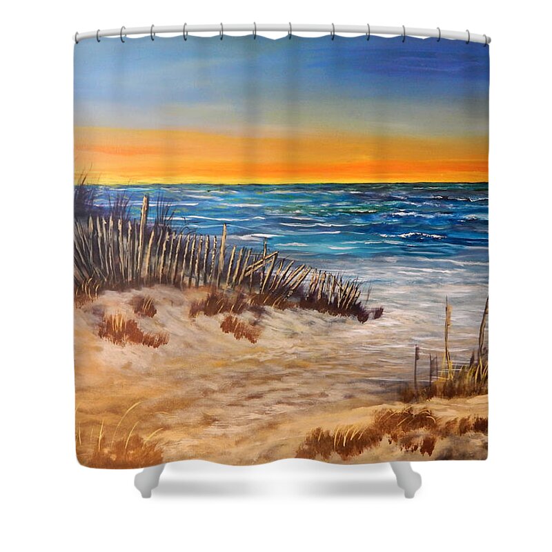 Gulf Shores Shower Curtain featuring the painting Gulf Shores by Robert Clark