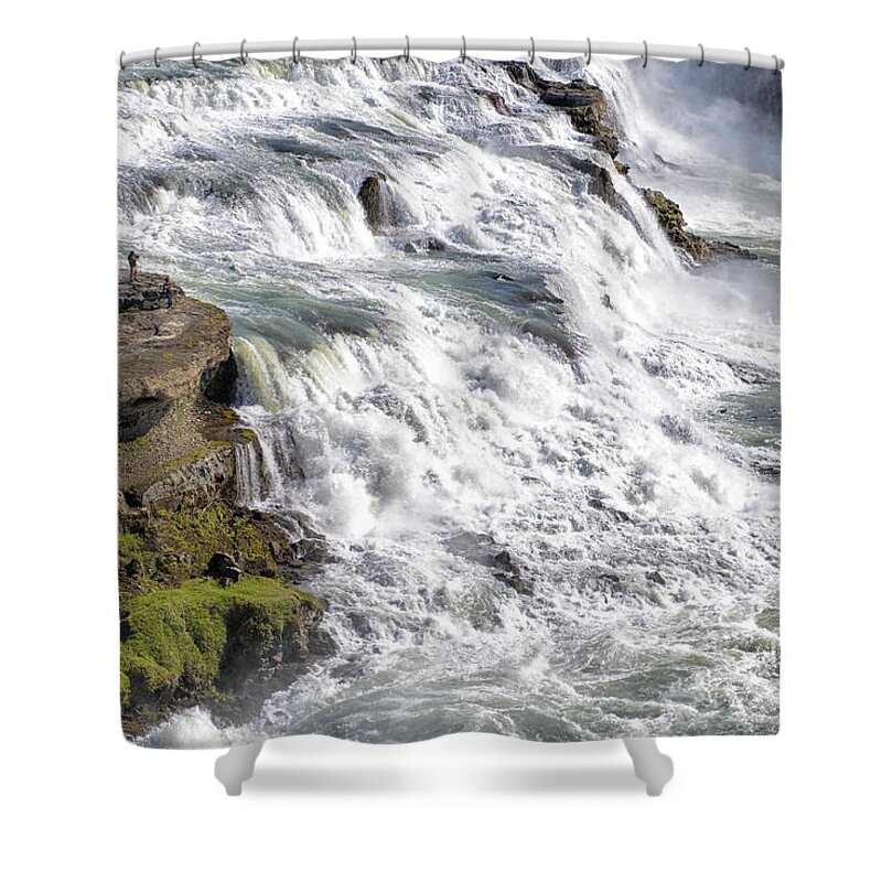 Double Cascade Waterfall Shower Curtain featuring the photograph Gullfoss Waterfall, Iceland by Ivan Batinic