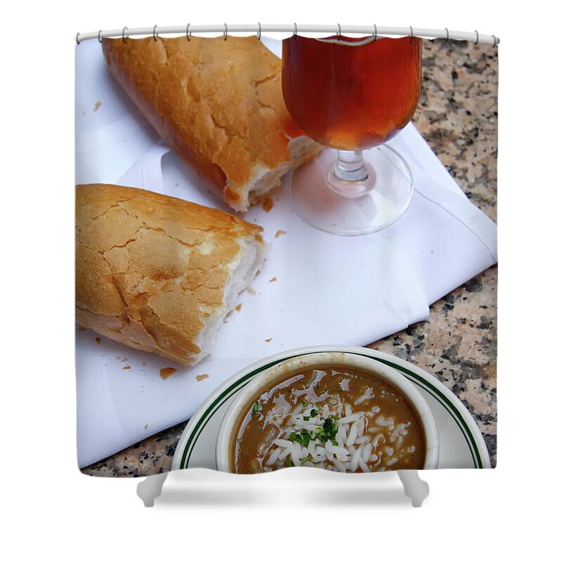 New Orleans Shower Curtain featuring the photograph Gumbo Lunch by KG Thienemann