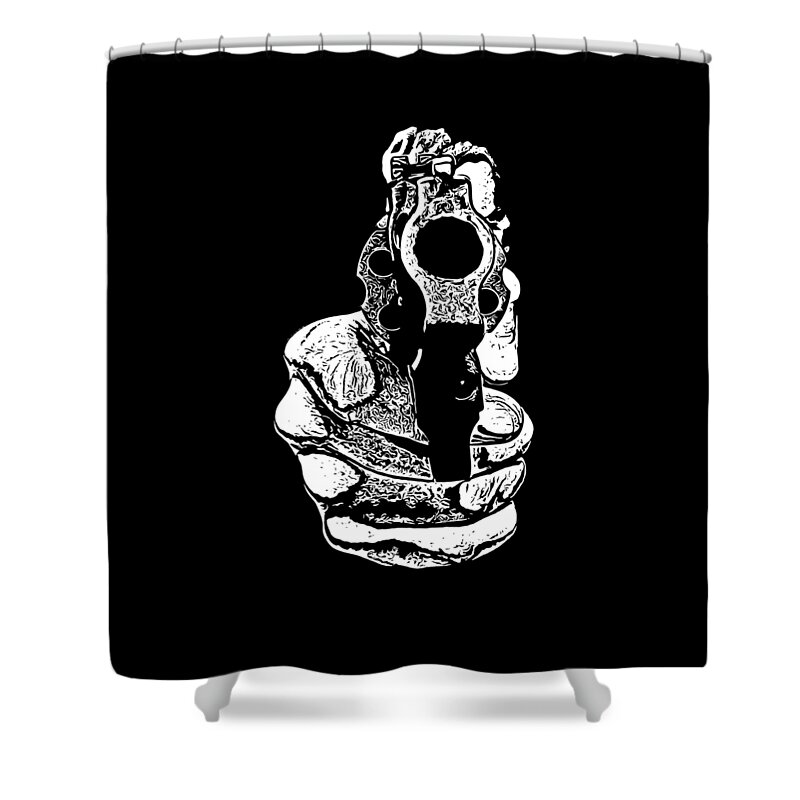 Gunman Shower Curtain featuring the photograph Gunman T-shirt by Edward Fielding