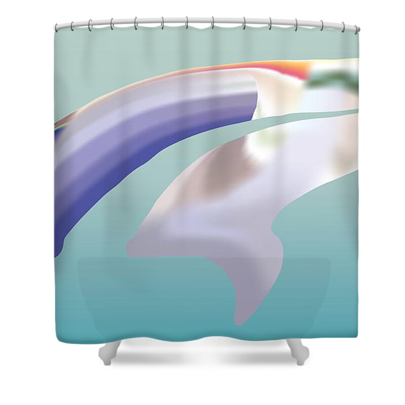 Guppy Shower Curtain featuring the digital art Guppyscape by Kevin McLaughlin