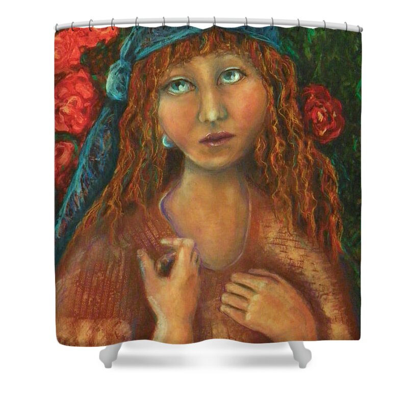 Watercolor Shower Curtain featuring the painting Gypsy by Terry Honstead