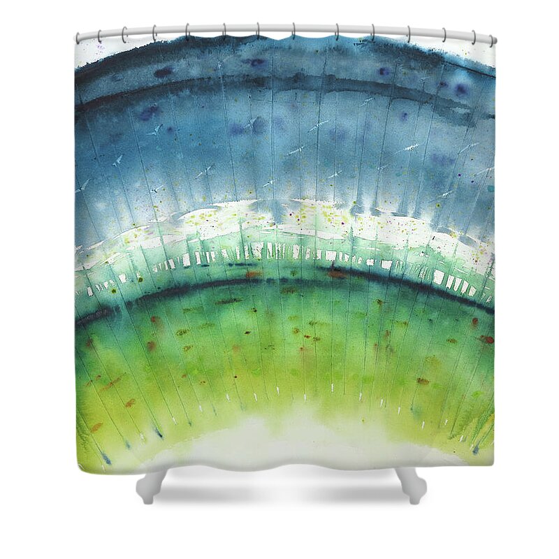 Painting Shower Curtain featuring the painting Gyrate by Petra Rau