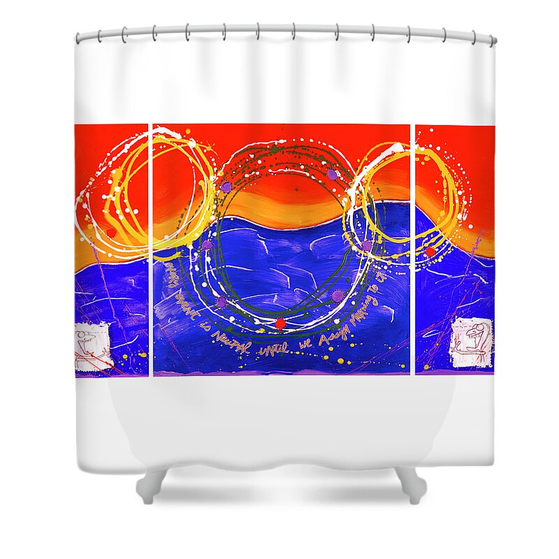 Gallery Shower Curtain featuring the painting h20 by Dar Freeland