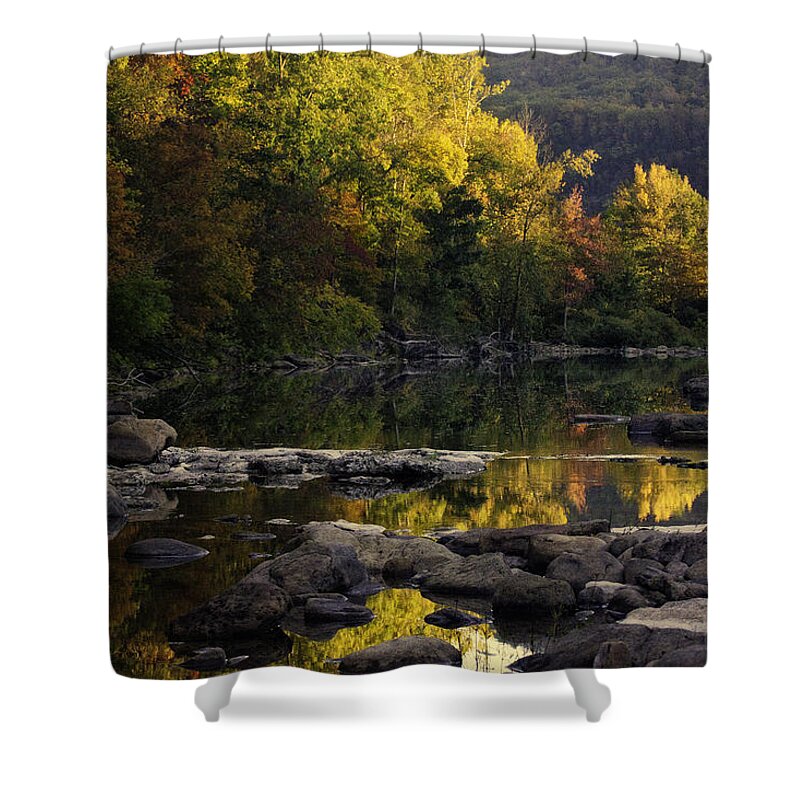 Fall Color Shower Curtain featuring the photograph Hailstone Sunrise Fall Color 2012 by Michael Dougherty